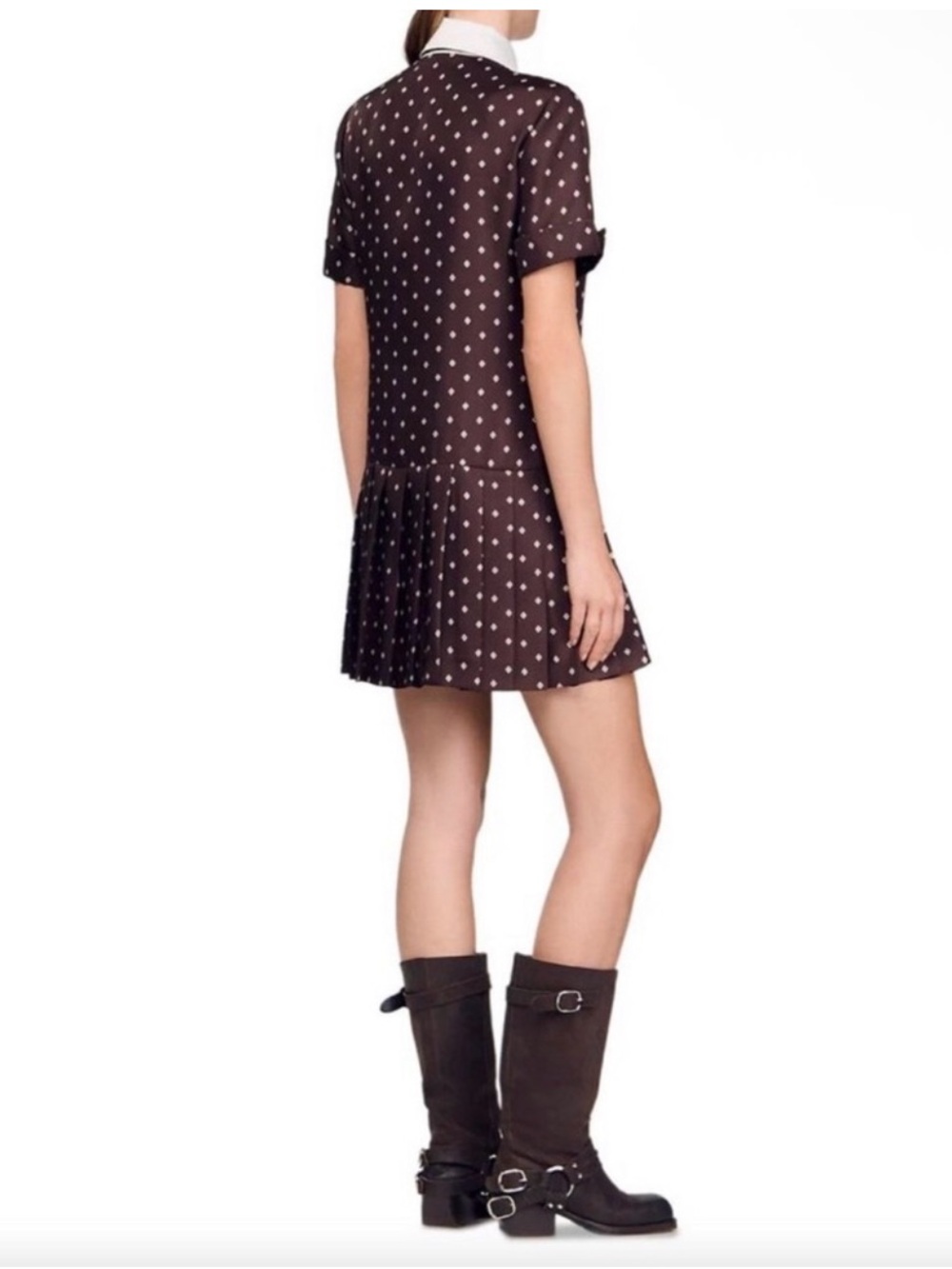 Sandro brown dress with removable tie size 38 - Picture 3 of 5